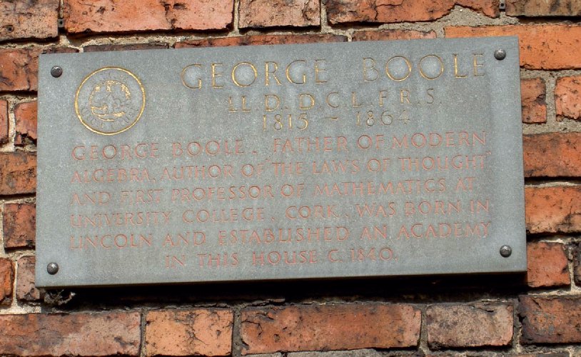Gedenktafel fuer George Boole /
Plaque for George Boole