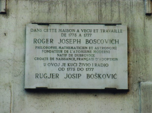 Gedenktafel fuer R. J. Boskovich /
Commemorative plaque for R. J. Boscovic