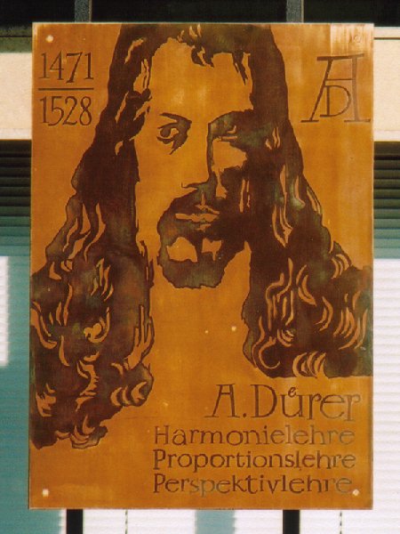 Tafel zu A. Duerer /
Plaque for A. Duerer