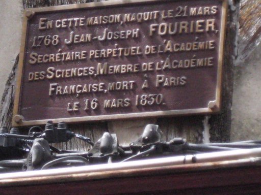 Gedenktafel fuer J. B. J. Fourier /
Commemorative plaque for J. B. J. Fourier