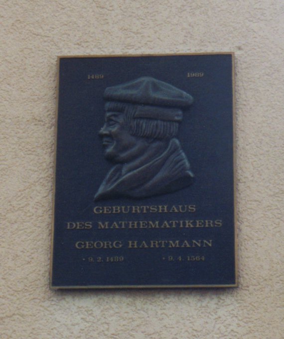 Gedenktafel fuer Georg Hartmann /
Memorial plaque for Georg Hartmann
