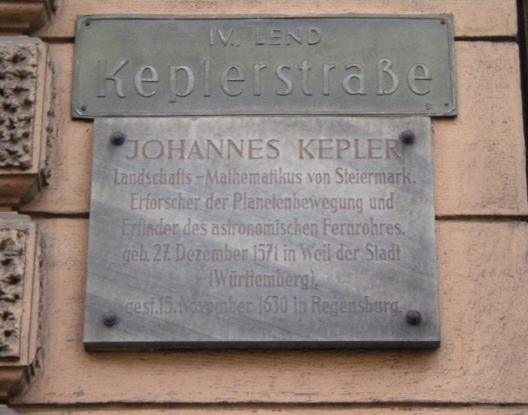 Tafel zu J. Kepler /
Plaque for J. Kepler