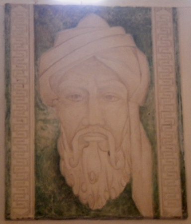 Wandgemaelde zu A. J. M. al-Khwarizmi /
Wall painting of A. J. M. al-Khwarizmi