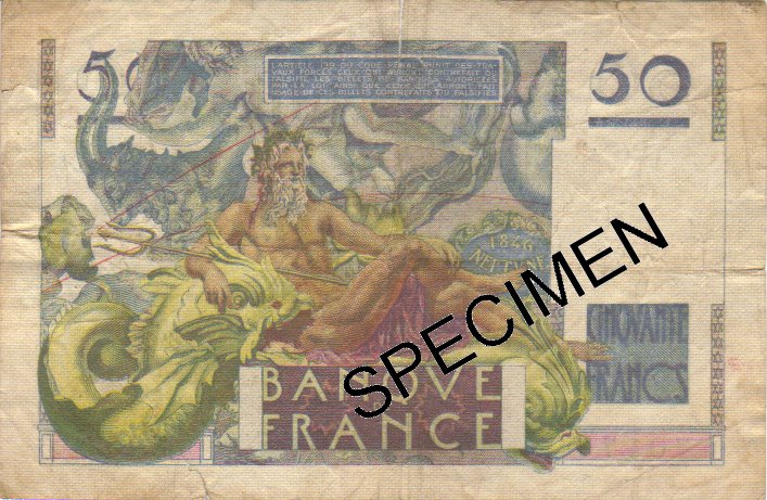 50 Franc Banknote 
(Rueckseite)