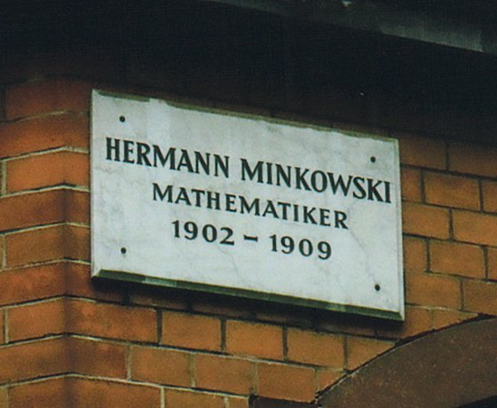 Tafel zu Hermann Minkowski /
Plaque for Hermann Minkowski