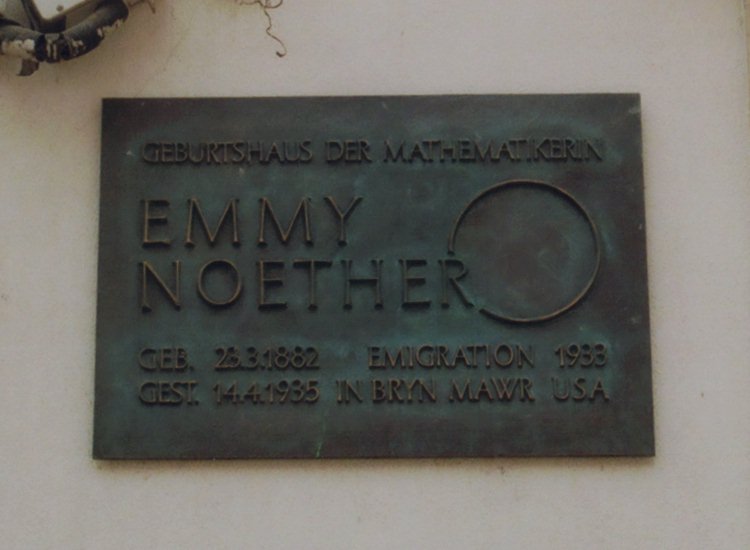 Tafel zu E. Noether /
Plaque for E. Noether