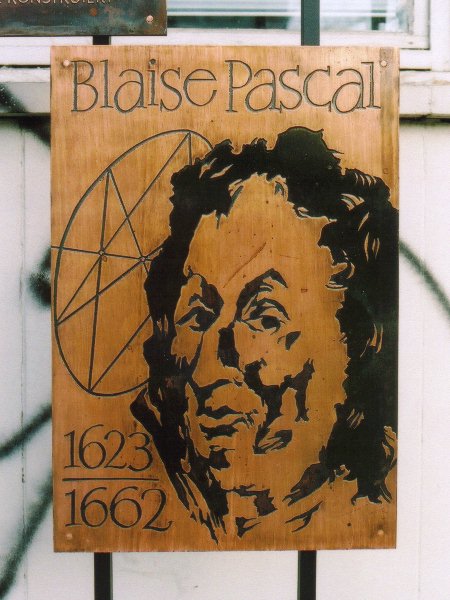 Tafel zu B. Pascal /
Plaque for B. Pascal