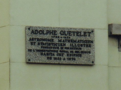 Tafel fuer A. Quetelet /
Plaque for A. Quetelet