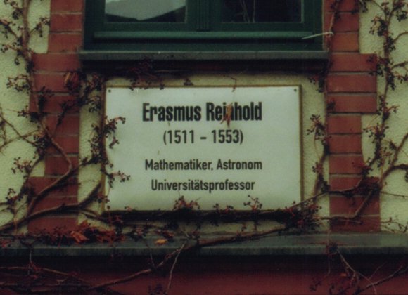 Gedenktafel fuer Erasmus Reinhold /
Plaque for Erasmus Reinhold