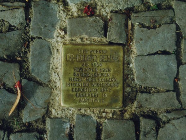 Stolperstein fuer R. Remak /
Paving-stone for R. Remak