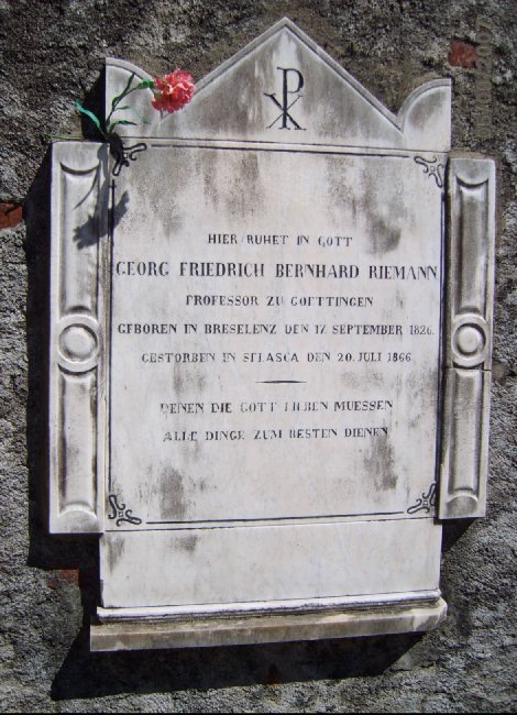 Grabtafel von B. Riemann /
Grave of B. Riemann
