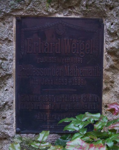 Inschrift zu E. Weigel /
Inscription for E. Weigel